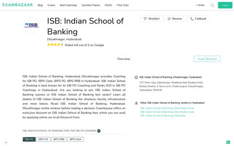 ISB: Indian School of Banking, Hyderabad | Fee Structure ...