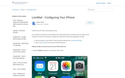 LionMail - Configuring Your iPhone – SPS Service