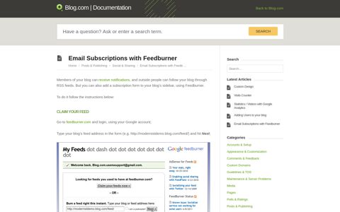 Email Subscriptions with Feedburner – Blog.com ...