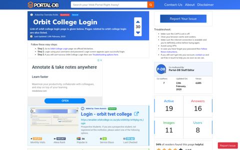 Orbit College Login - Portal-DB.live
