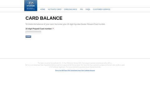 Card Balance | Hyundai Dealer Reward Card