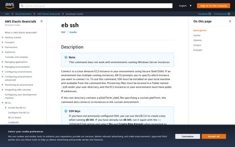 eb ssh - AWS Elastic Beanstalk - AWS Documentation