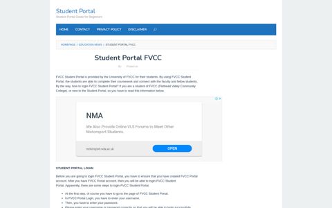 Student Portal FVCC : Student Portal