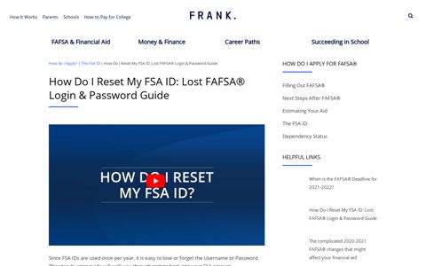 How Do I Reset My FSA ID: Lost FAFSA® Login & Password ...