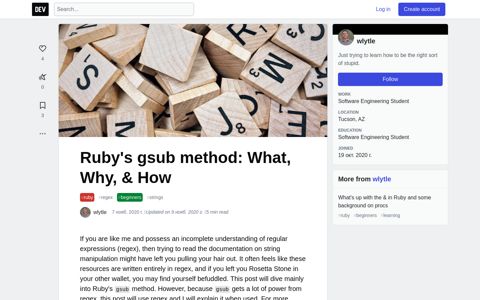 Ruby's gsub method: What, Why, & How - DEV