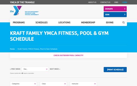 Kraft Family YMCA Fitness, Pool & Gym Schedule | YMCA of ...