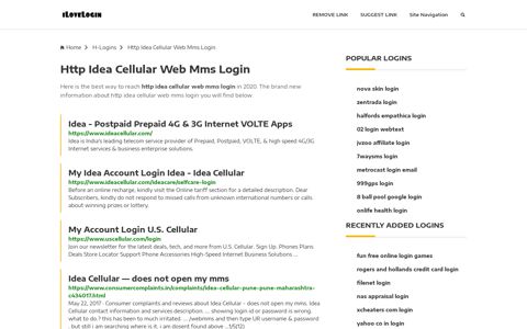 Http Idea Cellular Web Mms Login ❤️ One Click Access - iLoveLogin
