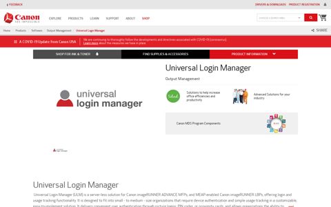 Output Management | Universal Login Manager | Canon USA