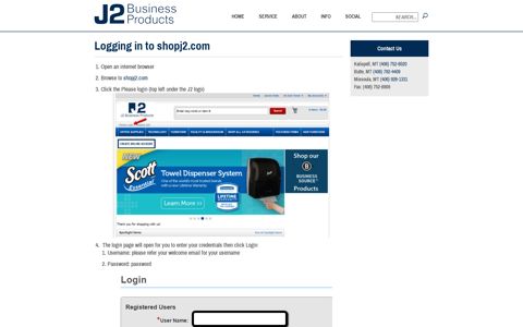 Logging in to shopj2.com - J2 Business Products