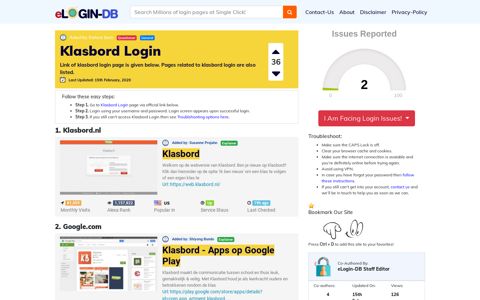 Klasbord Login - A database full of login pages from all over ...