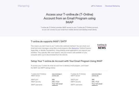 How to access your T-online.de (T-Online) email account ...