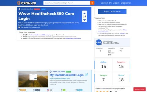 Www Healthcheck360 Com Login - Portal-DB.live