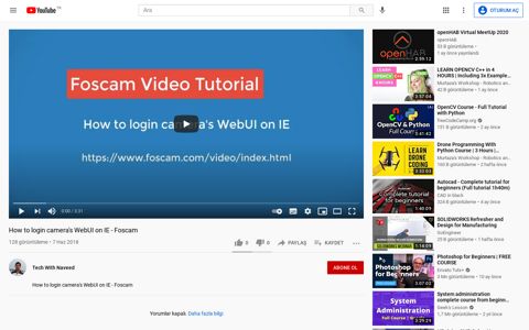 How to login camera's WebUI on IE - Foscam - YouTube