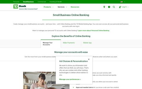 Small Business Online Banking | TD Bank