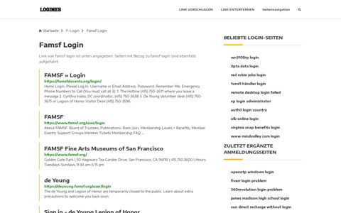 Famsf Login | Allgemeine Informationen zur Anmeldung - Logines.de