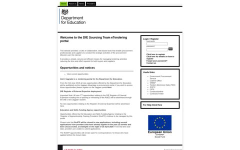 ESFA e-tendering portal - Bravo Solutions portal - Teaming ...