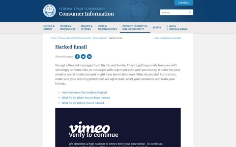 Hacked Email | FTC Consumer Information