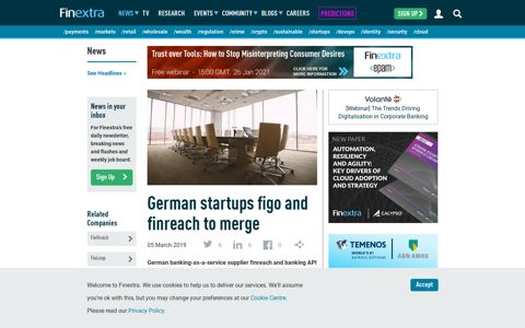 German startups figo and finreach to merge - Finextra