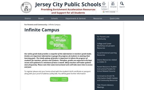 Infinite Campus - Jersey City Public Schools