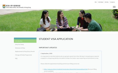 Student Visa Application | HKU CAO