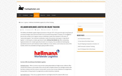 Hellmann Worldwide Logistics Inc Online Tracking