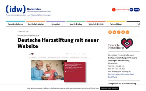 Deutsche Herzstiftung mit neuer Website - idw