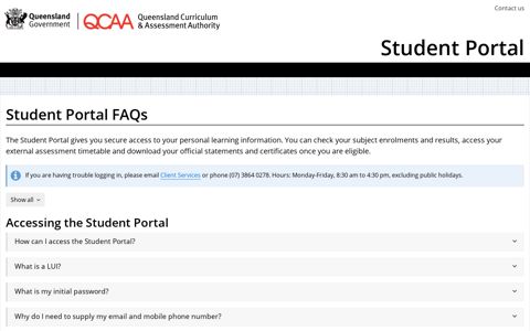 Student Portal FAQs| Student Portal | Queensland Curriculum ...