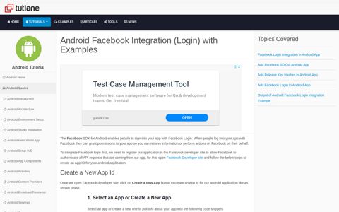 Android Facebook Integration (Login) with Examples - Tutlane