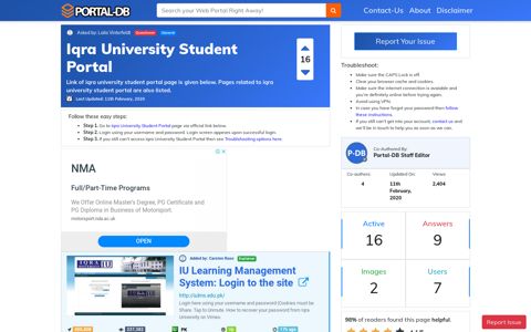 Iqra University Student Portal