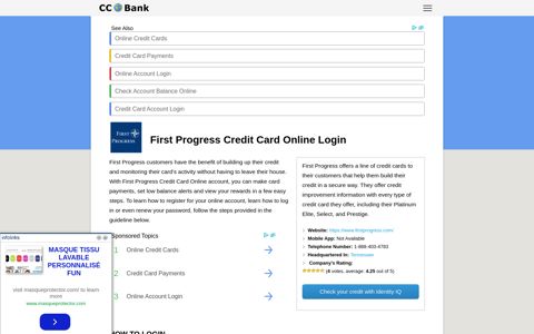 First Progress Credit Card Online Login - CC Bank