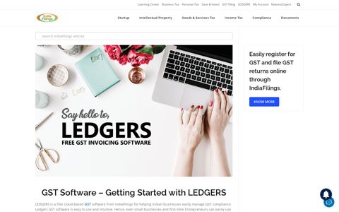 GST Software - Getting Started with LEDGERS - IndiaFilings