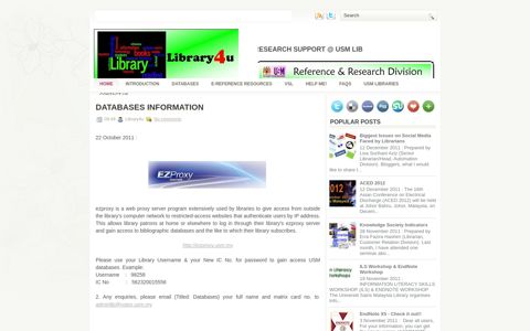 Databases Information - Library4u