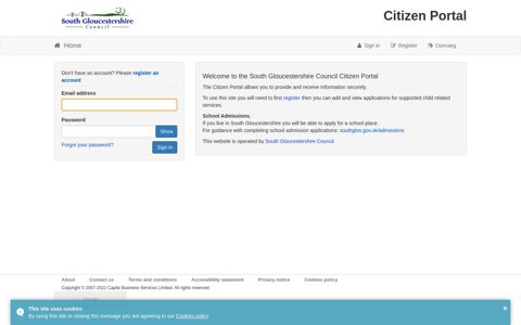 the South Gloucestershire Council Citizen Portal
