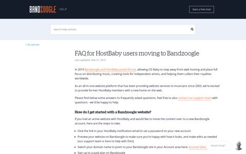 FAQ for HostBaby users moving to Bandzoogle | Bandzoogle ...