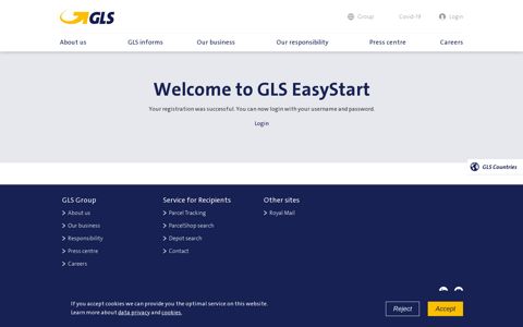 Welcome to GLS EasyStart | GLS Parcel Service - GLS Group
