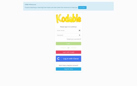 Kodable Dashboard: Programming Lessons