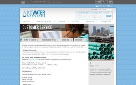 Customer Service - Water Services Department - City of ...