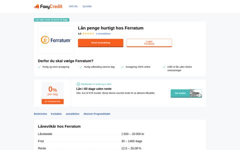Ferratum Lån ᐈ op til 20000 kr ⇒ login på min konto