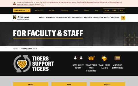 For Faculty & Staff | University of Missouri