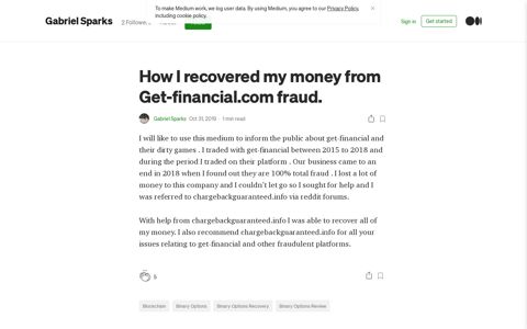 How I recovered my money from Get-financial.com fraud. | by ...
