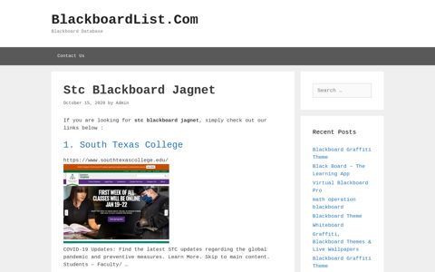 Stc Blackboard Jagnet - BlackboardList.Com