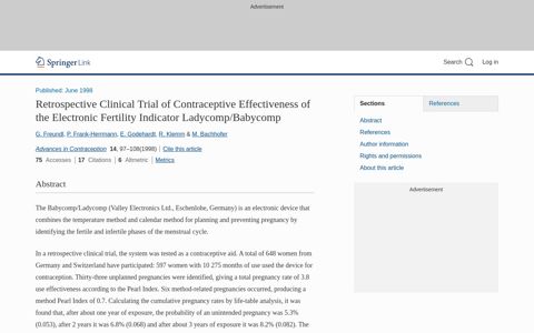 Retrospective Clinical Trial of Contraceptive Effectiveness of ...