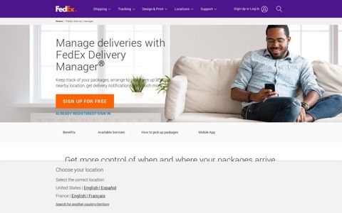 Sign up for FedEx Delivery Manager