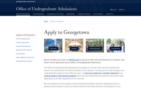 Apply to Georgetown | Office of Undergraduate Admissions ...