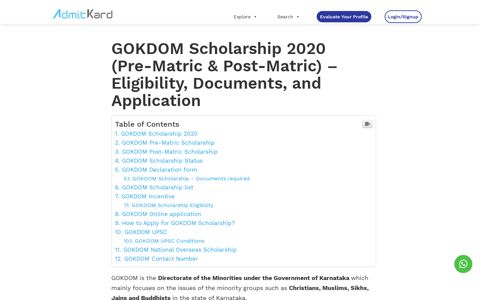 GOKDOM Scholarship 2020 - Eligibility, Documents ...