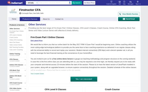 Frm Exam Part I Online Classes & CFA Level Ii Classes ...