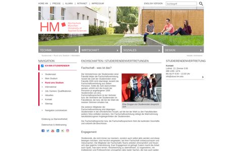 Mein Studium - Fachschaften - Hochschule München