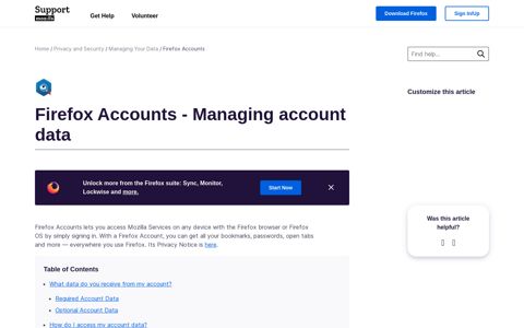 Firefox Accounts - Managing account data | Privacy and ...