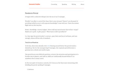 Pandora's Portal - Semantic Studios