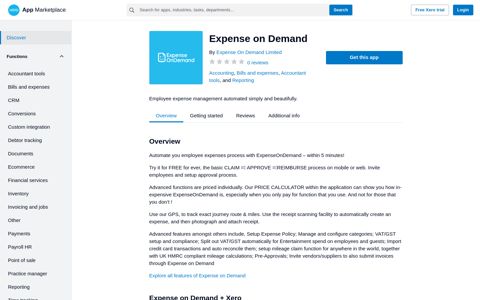 Expense on Demand | Xero App Marketplace US